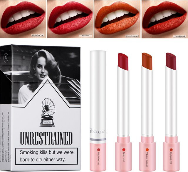 ibcccndc Lippenstift-Set, 4 Farben, matt, Creme, Unisex - Bild 1