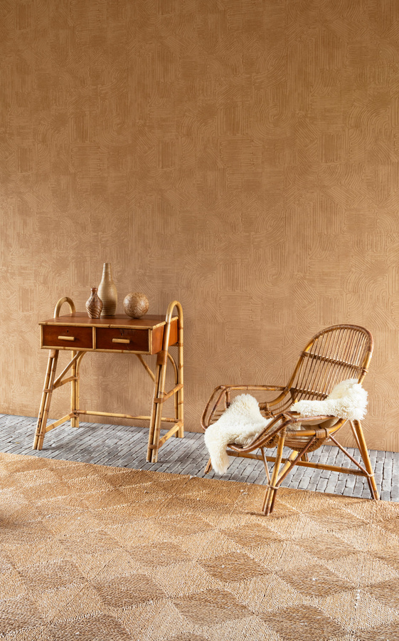Arte Tapete Tamba Clay in Braun mit abstraktem und geometrischem Design - Bild 1