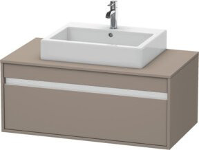 Duravit Waschtischunterschrank Ketho beige matt, wandhängend mit 1 Auszug, Breite: 100 cm, Tiefe: 55 cm - Bild 1