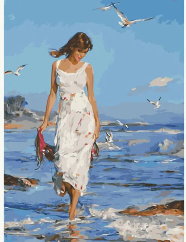 FIYO Diamond Painting Set Maritimes Motiv mit Vögeln, Mehrfarbig, B/H: 30 x 20 cm - Bild 1