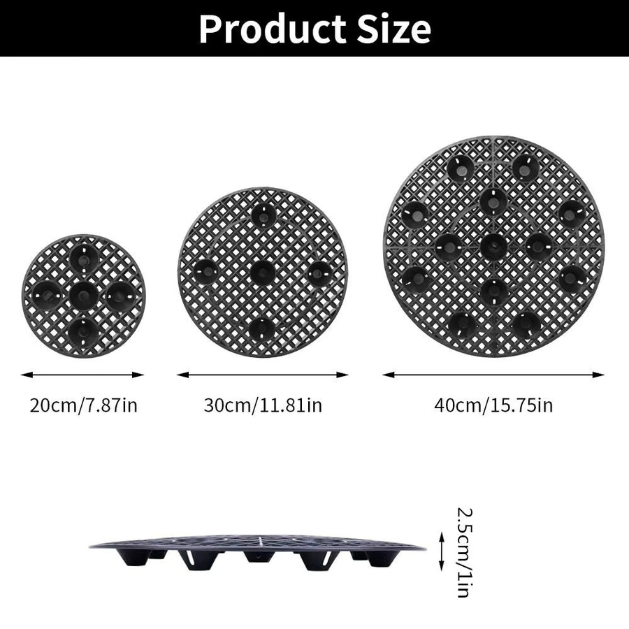 Schwarzer Pflanzenständer mit Untertasse für Terrasse und Deck, Höhe: 20 cm, 30 cm oder 40 cm - Bild 4