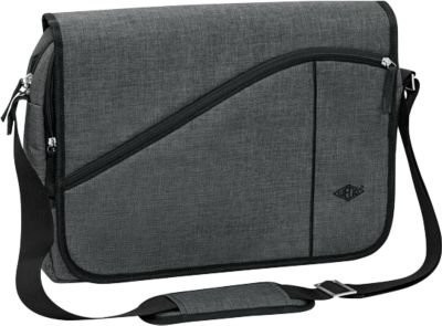 Messenger Bag COLLEGE von Wedo in Graumeliert mit gepolsterter Laptop-Innentasche aus Polyester, B/T/H: 40 x 10 x 30 cm - Bild 1