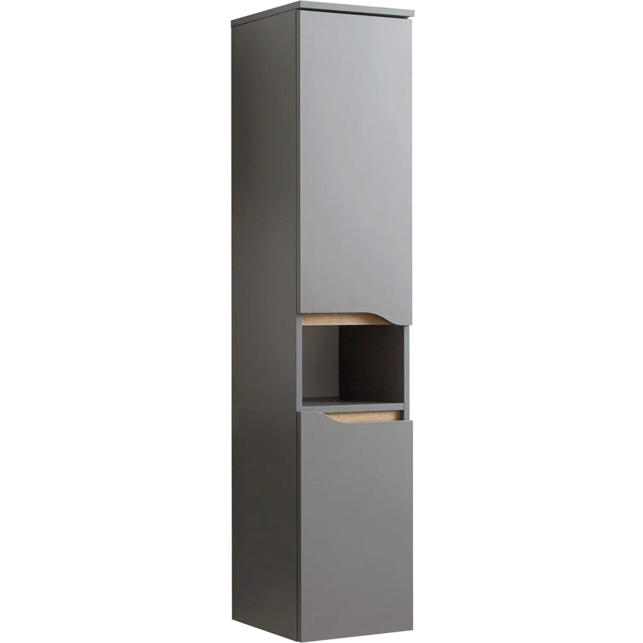 Pelipal Bad-Hängeschrank Quickset 357 in Quarzgrau mit internen Regalböden und Scharniertüren, Breite: 30 cm, Höhe: 141 cm, Tiefe: 30 cm - Bild 2