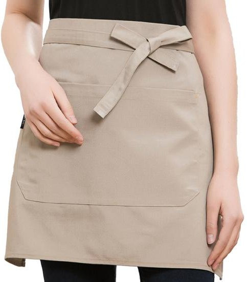 Wasserdichte Unisex-Halbschürze mit Tasche von Tokay in Beige für Restaurant und Café - Bild 1