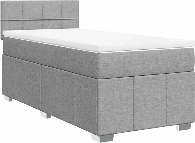 vidaXL Boxspringbett mit Matratze Hybrid-Design in Hellgrau, B/T/H: 80 x 200 x 100,5 cm - Bild 1