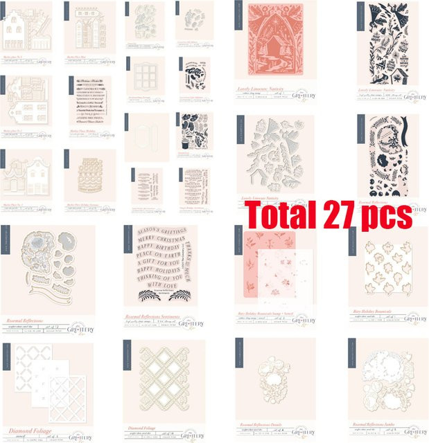 Botanicals Market Place Mini New Bitty Holiday Metall-Stanzformen in Silber für DIY Scrapbooking und handgefertigte Fotoalben - Bild 1