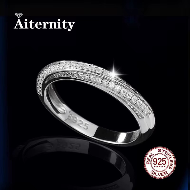 AITERNITY Ring 925 Silber, Moissanit, Zirkonia, Unisex - Bild 1