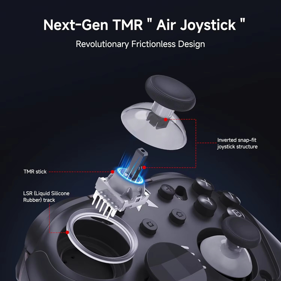 Mobapad CHITU 2 Bluetooth-Controller mit TMR-Joysticks für Nintendo Switch, PC, Android und iOS, inklusive HD Rumble und NFC, in Schwarz oder Pink - Bild 2