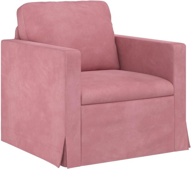 vidaXL Sofa in Rosa aus Samt mit modernem Design, B/T/H: 78 x 78 x 80 cm - Bild 1