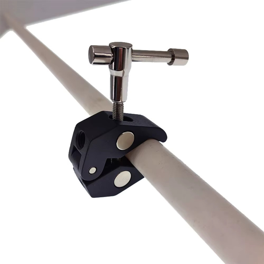 Wrumava Super Clamp Crab Claw Halterung in Schwarz für Kamera, Stativ und Studio-Blitz - Bild 4