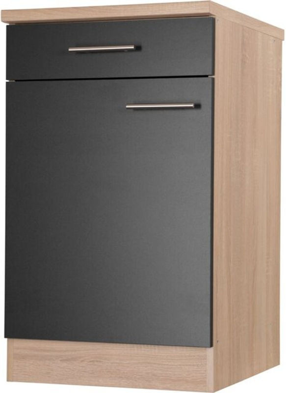 Respekta Küchen-Unterschrank Merle Schwarz mit Soft-Close-Türen und Regalböden B/H/T: 50 x 85 x 60 cm - Bild 3