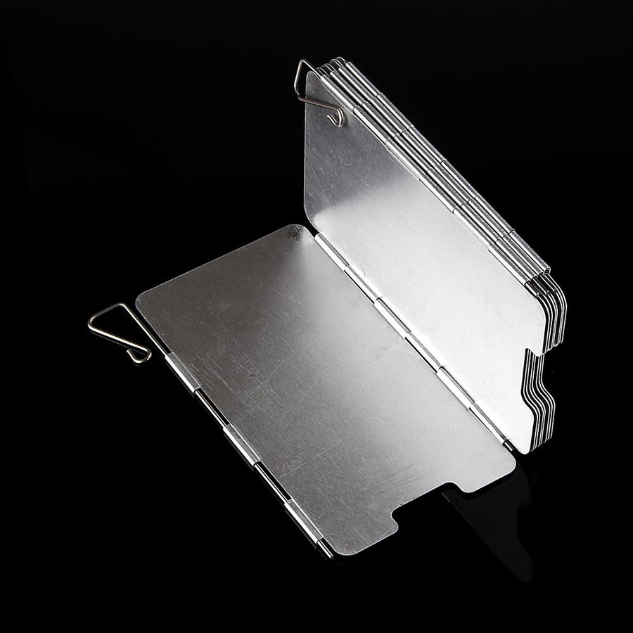 Wosawe Outdoor Sports Faltbarer Camping Kocher Windschutz aus Aluminiumlegierung in Silber - Bild 2