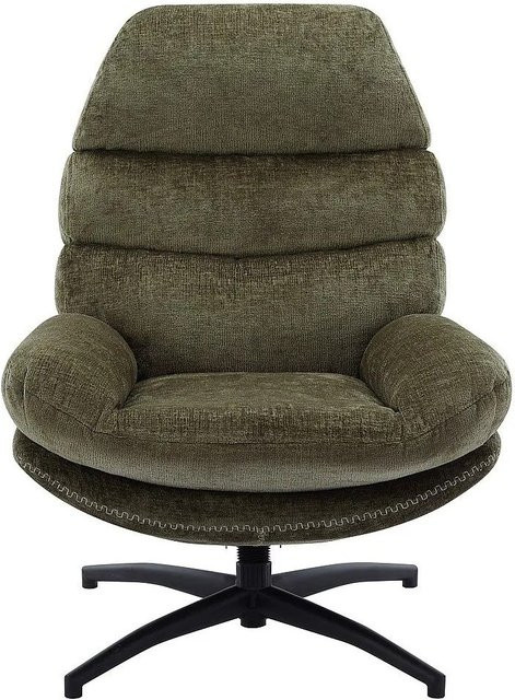 Vente-unique Sessel Lizuta mit gerader Rückenlehne und Drehsitz in Grün aus Stoff, Höhe: 78 cm - Bild 1