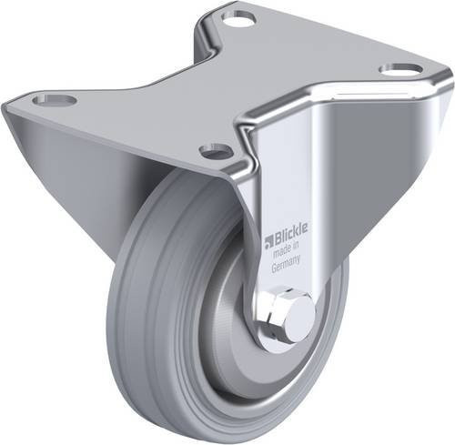 Blickle Bockrolle 80R-SG-FA in Silber/Grau mit 80mm Rad-Durchmesser und 50kg Tragfähigkeit - Bild 1