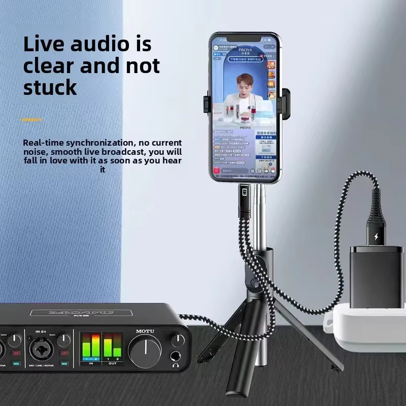 OTG-Adapterkabel für Live-Streaming mit Handyaufladung, USB-C, Schwarz, kompatibel mit Huawei und Android - Bild 3