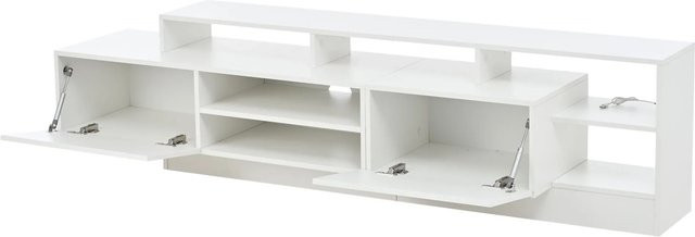 okwish TV Schrank mit LED und offenem Stauraum für dein Wohnzimmer, Weiß, B/T/H: 190 x 40 x 48,5 cm - Bild 1