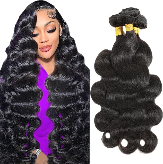 Jupade Body Wave Echthaar-Bündel, Natur Schwarz, 30 Zoll, Remy Rohes Jungfrauenhaar - Bild 1