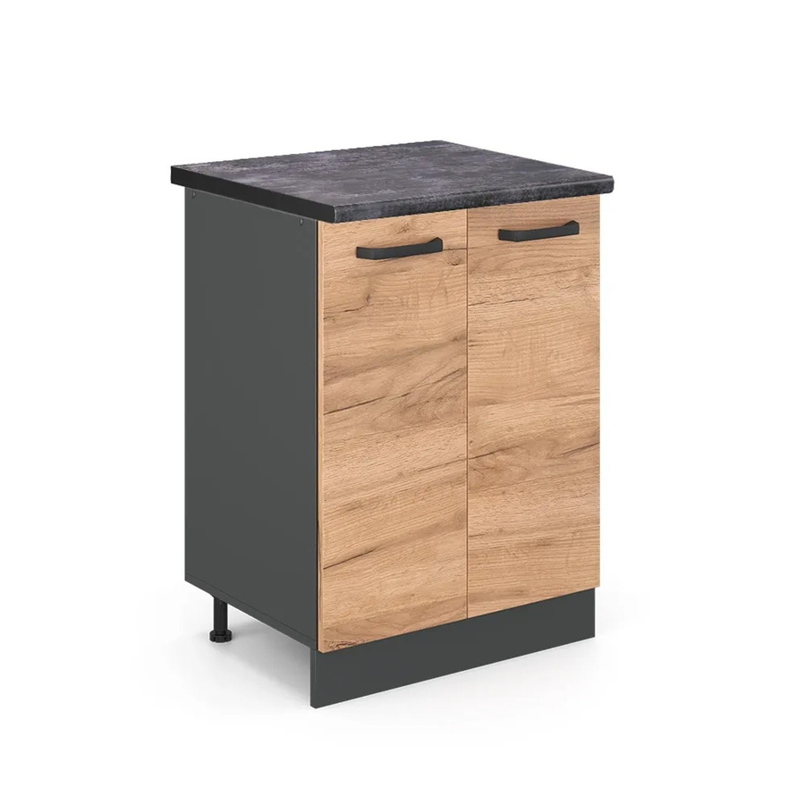 Vicco Küchenunterschrank R-Line Goldkraft in Eiche und Anthrazit, B/T/H: 60 x 60 x 81,6 cm - Bild 2
