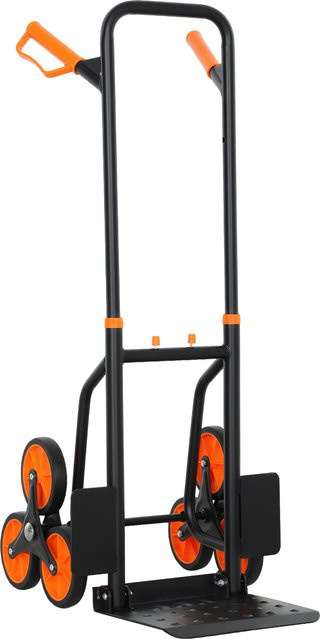 Aosom DURHAND Treppensteiger Sackkarre klappbar aus Stahl in Orange mit max. 120 kg Traglast - Bild 1