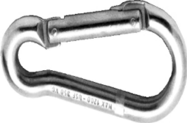 Seilflechter Karabinerhaken aus Edelstahl in Silber, B/T/H: 8 x 80 mm - Bild 1