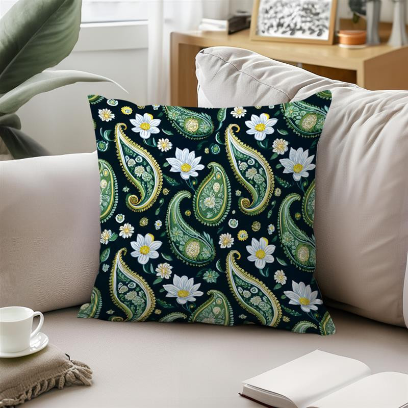 Kissenbezug mit Paisley-Muster im Vintage-Stil aus Polyester, B/B: 18 x 18 cm - Bild 6