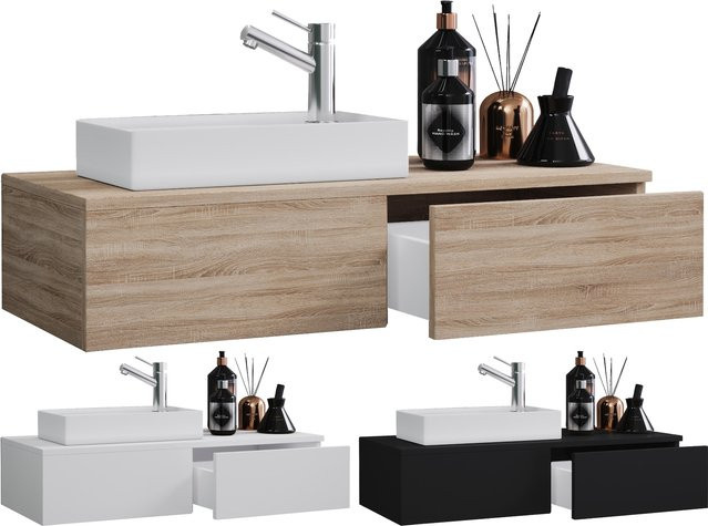VCM 2-tlg Badmöbel Set für das Gäste WC mit Keramik-Waschbecken und Unterschrank - Bild 1
