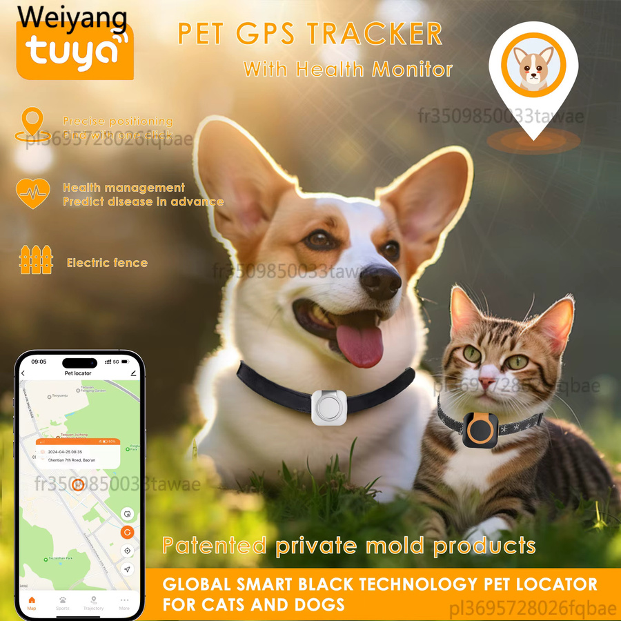 NUOYING Smartes GPS-Halsband für Hund und Katze mit 4G-Netzwerk und IPX6 Wasserdichtigkeit in Weiß - Bild 2