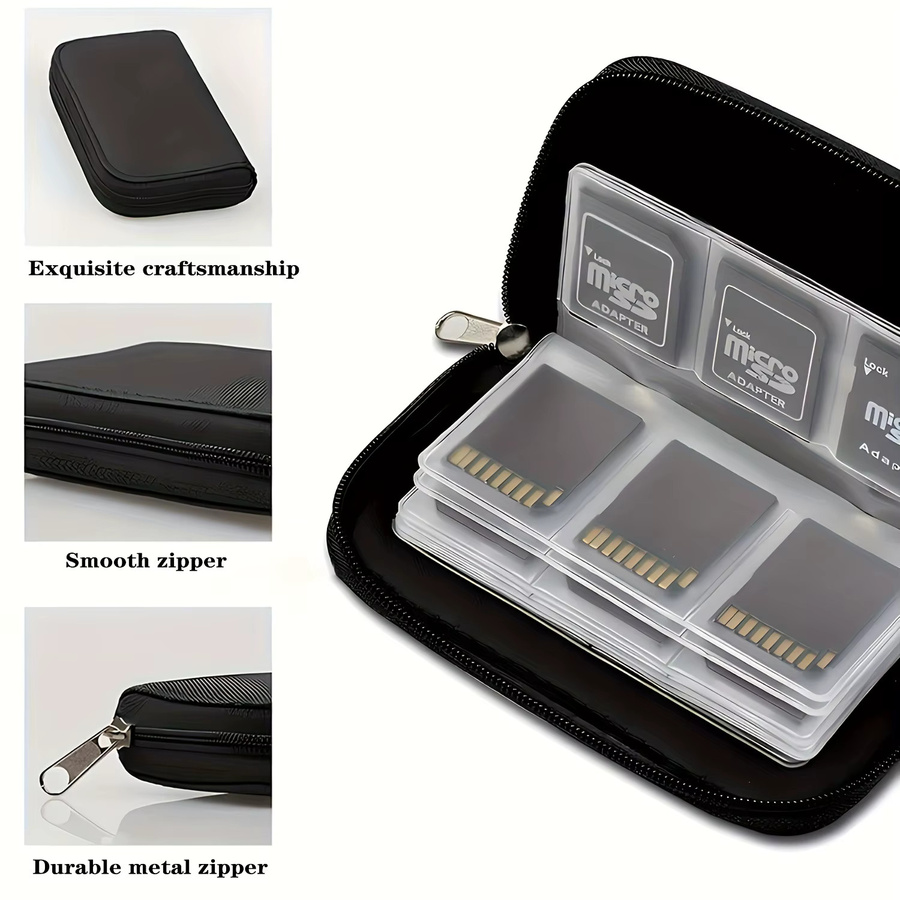 ValueWin Speicherkarten-Aufbewahrungstasche in Schwarz mit 22 Fächern für CF, SD, Micro SD, SDHC und MS - Bild 4
