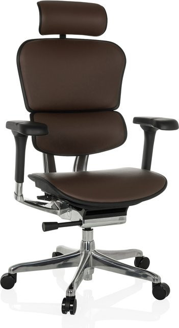 hjh OFFICE ERGOHUMAN GEN2 Luxus Chefsessel aus Leder mit Kopfstütze und Armlehnen, höhenverstellbar - Bild 1