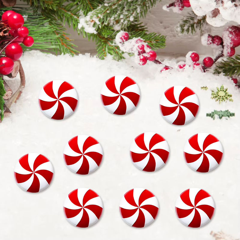 2 Stück APWIKOGER Weihnachts Türknauf Abdeckungen aus Keramik in Rot mit gestreiftem Design für Schrank und Kommode - Bild 2