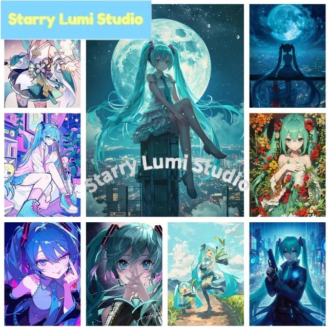 Miku DIY Diamantmalerei Kawaii Idol 5D Diamant-Stickerei Wandbild in Multicolour - Bild 1