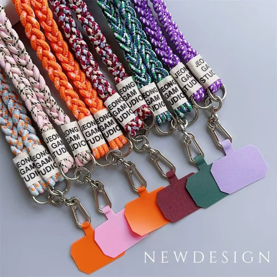 Multicolour geflochtenes Telefon-Lanyard für iPhone 17 Pro Max, abnehmbares Anti-Verlust Handgelenkband für Sport und Reisen - Bild 1
