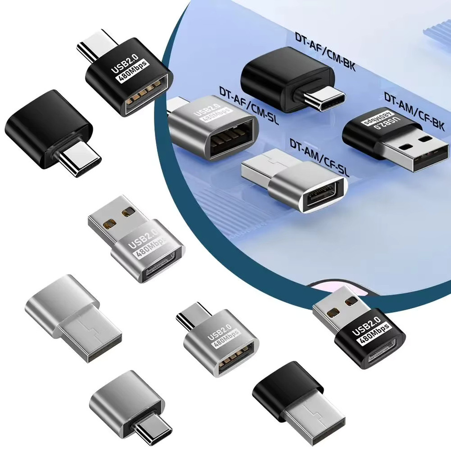 USB 2.0 Typ-C OTG Adapter in Schwarz als USB-C auf USB-A Konverter für Xiaomi, Samsung und Laptops - Bild 3