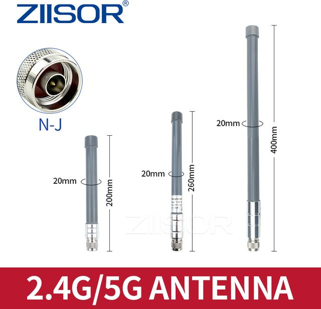 ZIISOR Dualband WLAN-Antenne für 2,4 GHz und 5,8 GHz mit großer Reichweite und N-Stecker SMA-Glasfaser für 5G-Hotspots - Bild 1