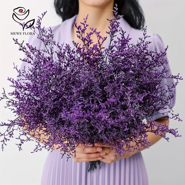 YN HI FLOWER Limonium Trockenblumen Bouquet für Boho Tischdekoration und Hochzeitsdeko - Bild 1