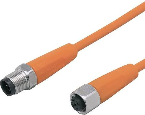 ifm electronic Verbindungsleitung EVT106 mit Stecker und Buchse, gerade, 4 Pol, orange, Länge: 4 m - Bild 1