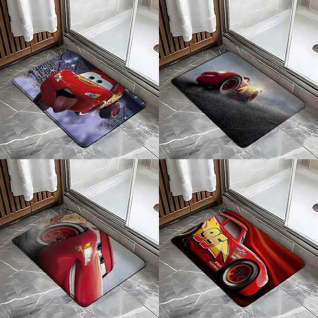 Beast Kingdom Cars Lightning McQueen und Mater Anti-Rutsch-Fußmatte für Kinder, rechteckig, Multicolour, B/T: 60 x 40 cm - Bild 1