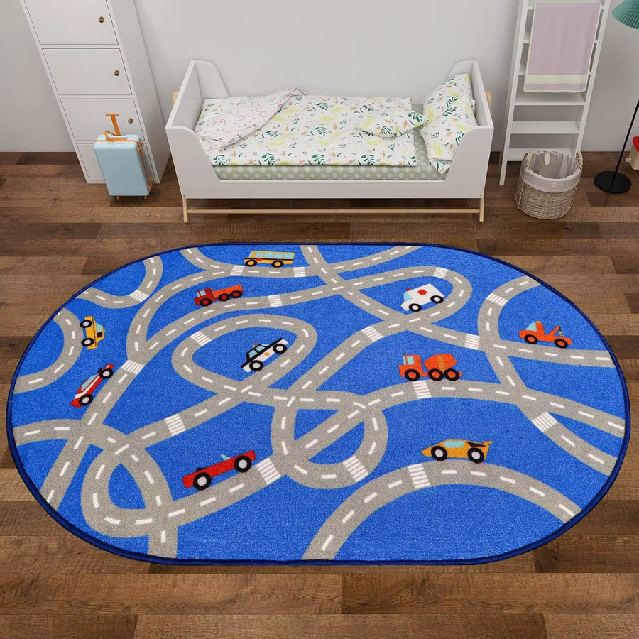 VIKAMA Kinderzimmerteppich mit Cartoon-Motiv für Schlafzimmer, Wohnzimmer und Flur - Bild 1