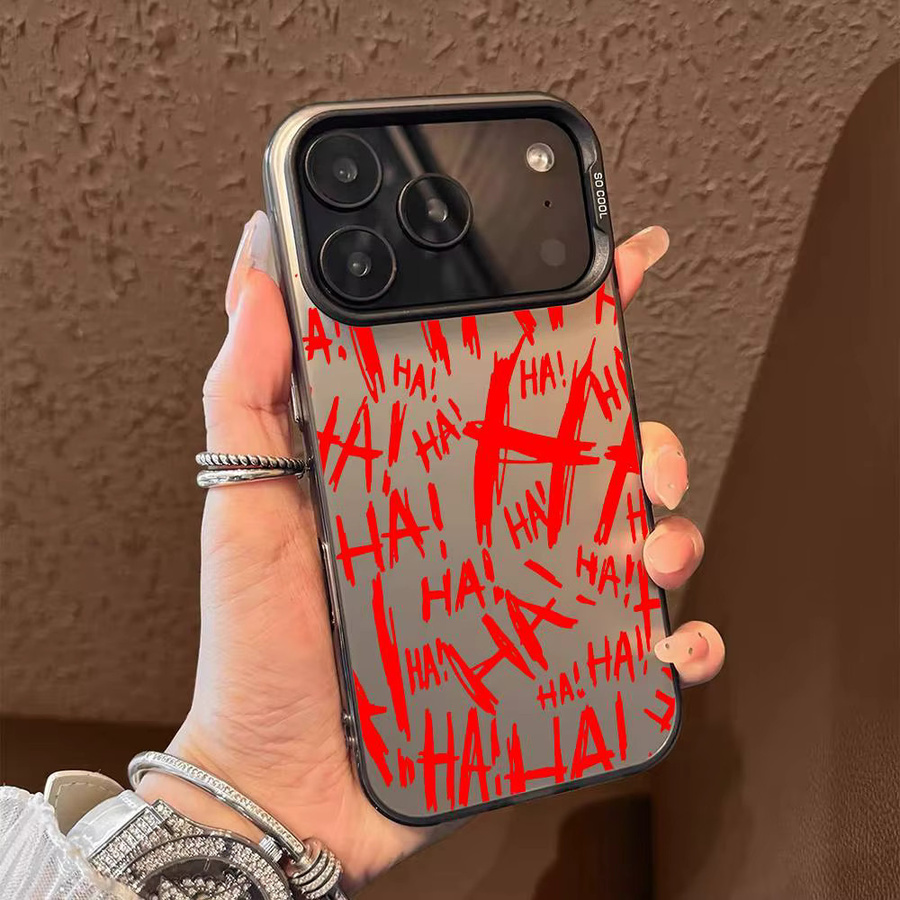 J-JokerS Handyhülle mit lächelndem Gesicht für iPhone 11 bis iPhone 17 Pro Max in Mehrfarbig Matt Laser Metallic Aurora - Bild 2