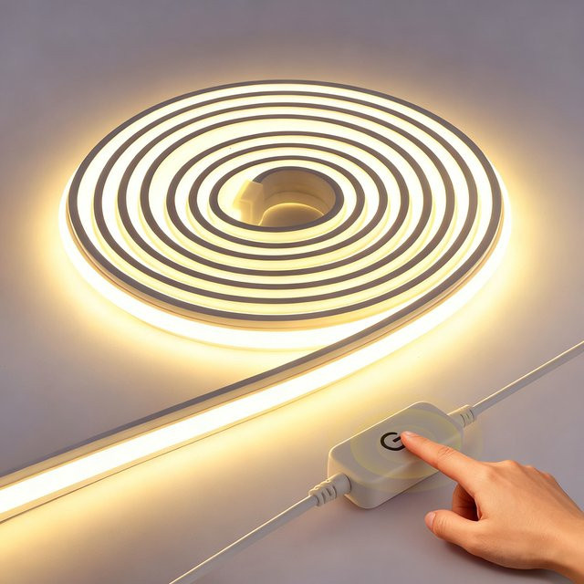 Rybakov COB LED-Leiste mit Touch-Schalter, Warmweiß, 24V Neonband für Küchenschrank-Dekoration und Möbel - Bild 1