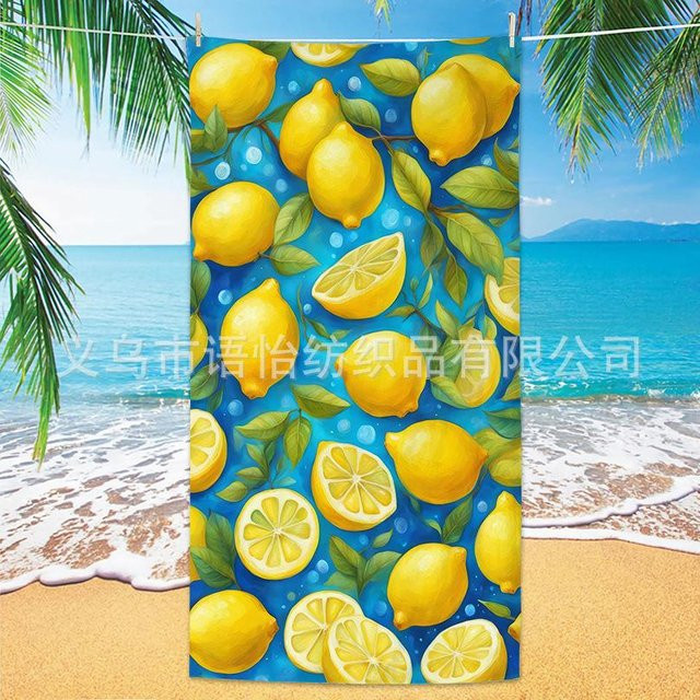 WJG Pretty A Strandtuch Zitrone aus Mikrofaser, gelb, B/H: 90 x 180 cm - Bild 1