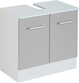 HELD MÖBEL Waschbeckenunterschrank Riga modern in Weiß Grau Silber, B/H/T: 60 x 54 x 35 cm - Bild 1