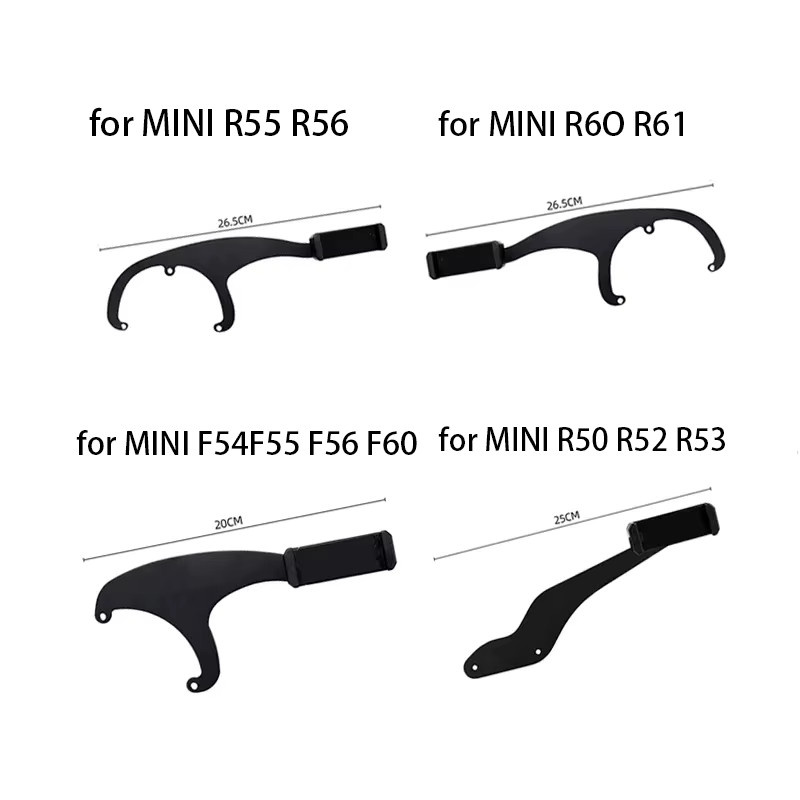 Handyhalterung für MINI Cooper Modelle R55 R56 F56 F55 F54 F60 R50 R52 R53 R60 Schwarz mit GPS-Halterung Zubehör - Bild 2