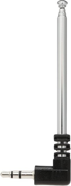 Andoer UKW-Radioantenne mit 3,5 mm Anschluss, einziehbare L-förmige Antenne mit 4 Abschnitten, Farbe Silber, Länge: 240 mm - Bild 1