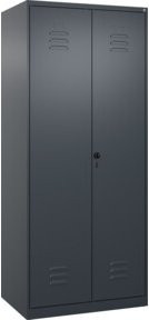 C+P Spind Classic PLUS Schwarz-Weiß, 2 Abteile, mit Sicherheits-Drehriegel, H x B x T: 185 x 80 x 50 cm - Bild 1