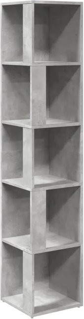 vidaXL Eckregal aus Holzwerkstoff in Betongrau, B/T/H: 33 x 33 x 164,5 cm - Bild 1