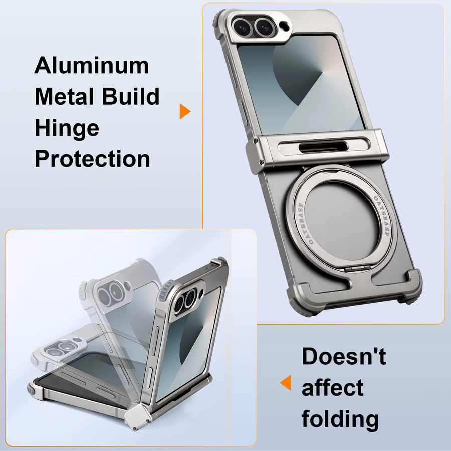 Eary Magnetische Standhülle für Samsung Z Flip 7 und Z Flip 6 mit MagSafe und 360 Grad drehbarem Ständer in Blau - Bild 3