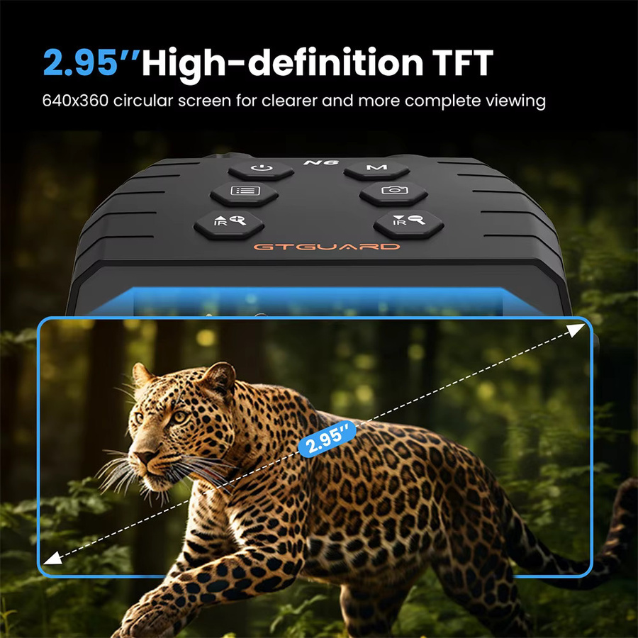 GTGUARD Tragbares Handheld-Nachtsichtgerät in Schwarz mit 1080P-Auflösung, IR-Nachtsichtfunktion und 5-fach Digitalzoom für Jagd und Vogelbeobachtung - Bild 3