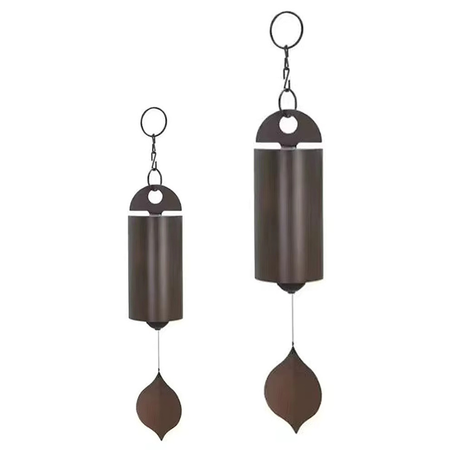 APWIKOGER Kupfer Windspiel Blätter im Retro-Stil aus Metall in Gold und Braun für Garten, Terrasse und Veranda - Bild 4