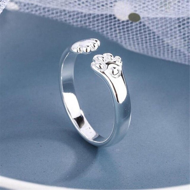 Ring 925 Sterling Silber, Katze Klaue, Unisex, grau - Bild 1